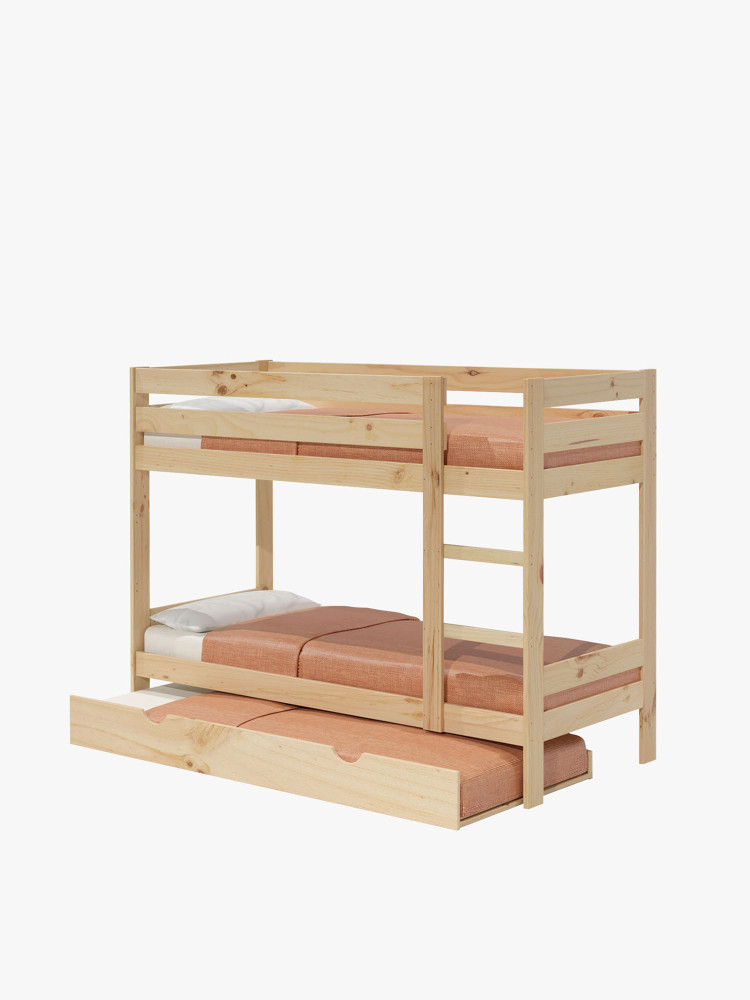 Lit superposé de 80 cm d'enfants avec lit giggogne | LUFE