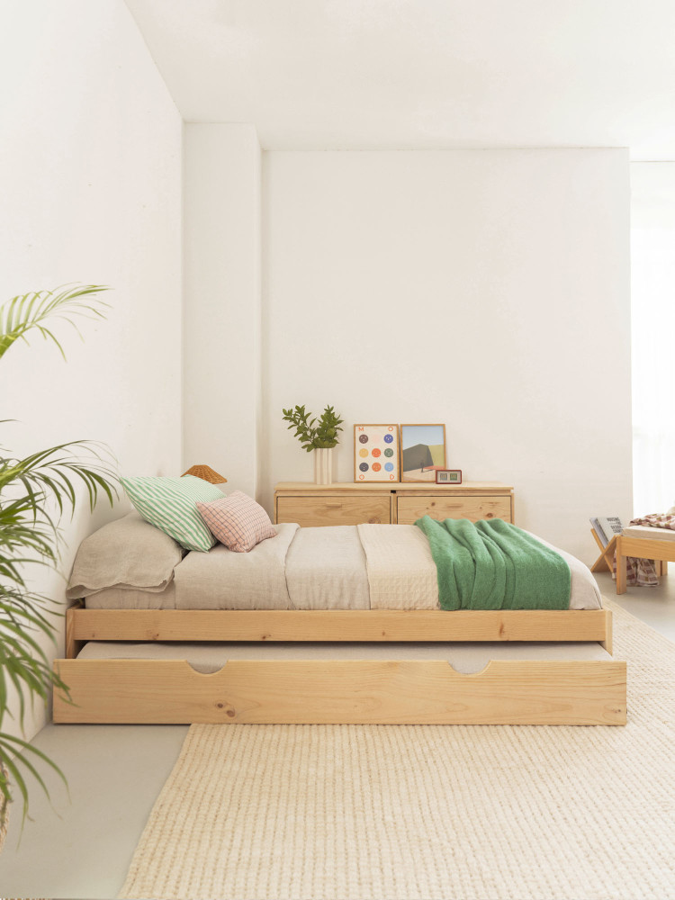 Cama 105 madeira ecológica de pinho com gaveta-cama | LUFE 2