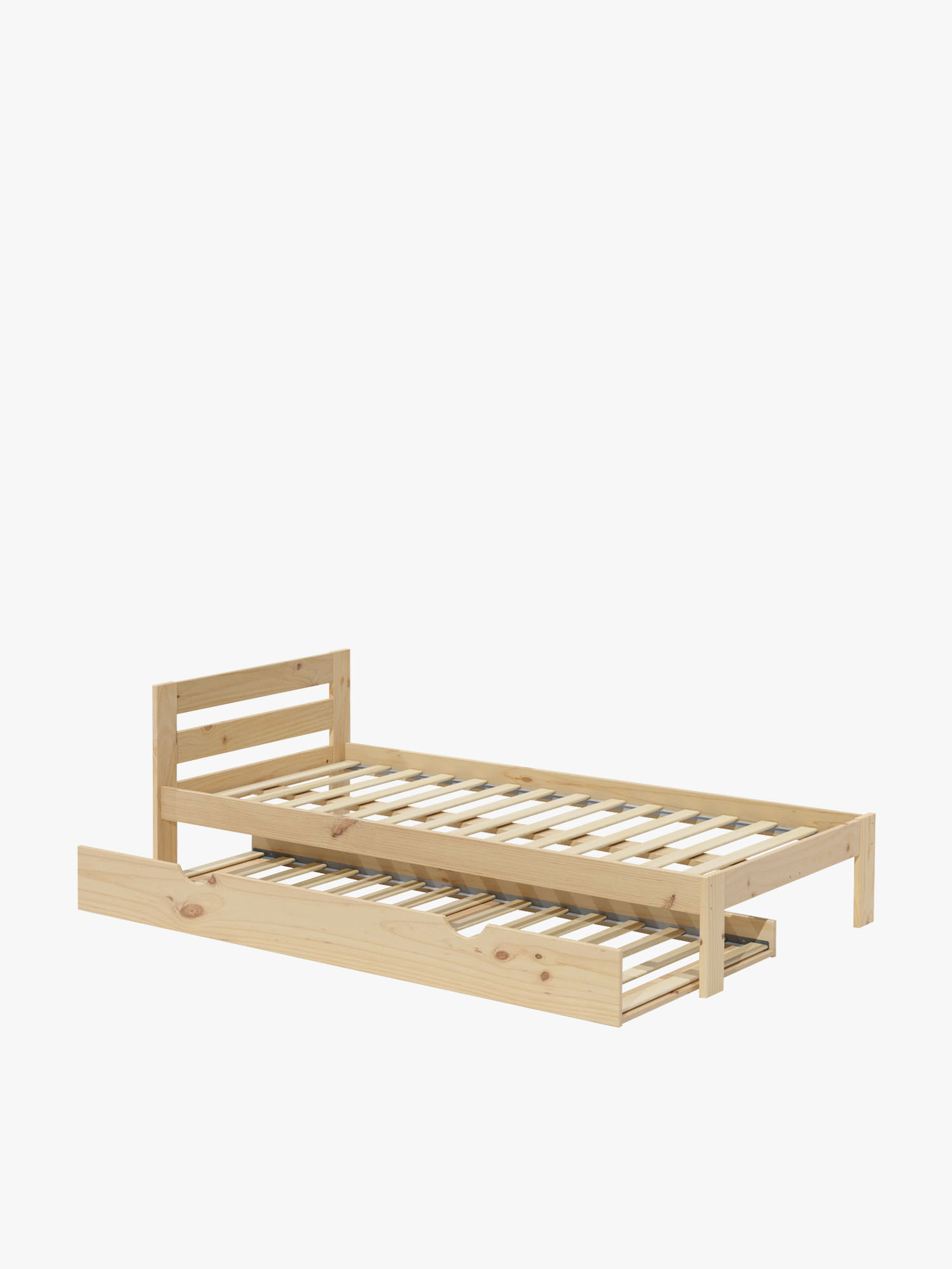 Cama dupla de 105 em madeira de pinho natural | LUFE