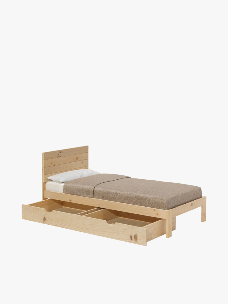 Letto singolo da 105 con contenitore e testiera | LUFE