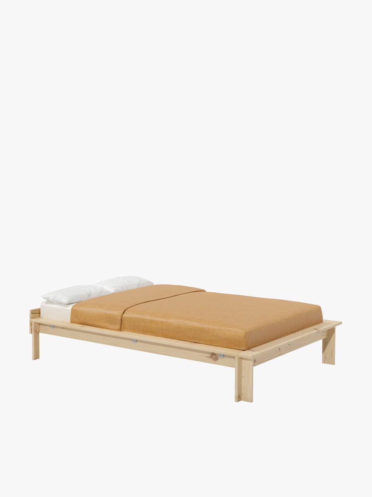 Cama de casal LUR 140 cm de madeira | LUFE