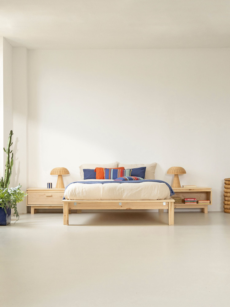 Cama de casal LUR 160 cm de madeira | LUFE 2