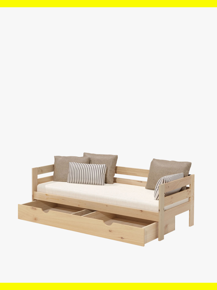 Divano singolo da 80 cm in legno con cassetto LORE | LUFE