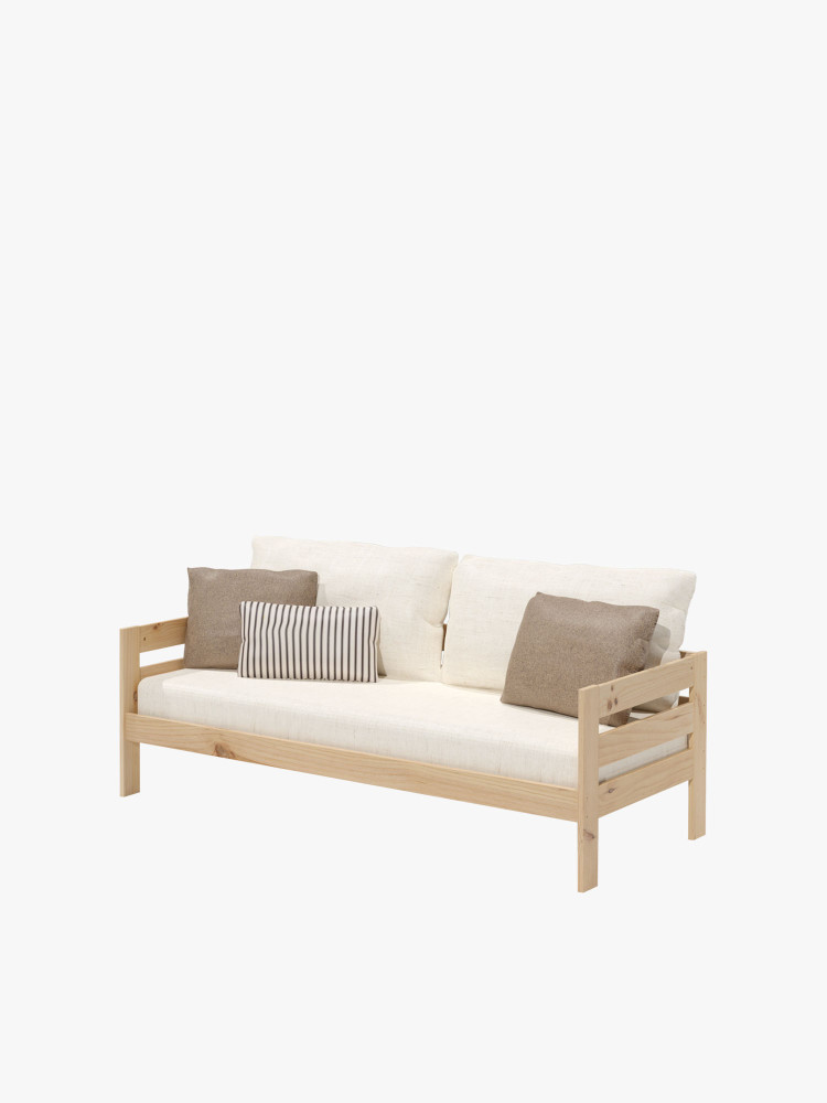 Lit banquette en bois de 80 cm avec dossier | LUFE