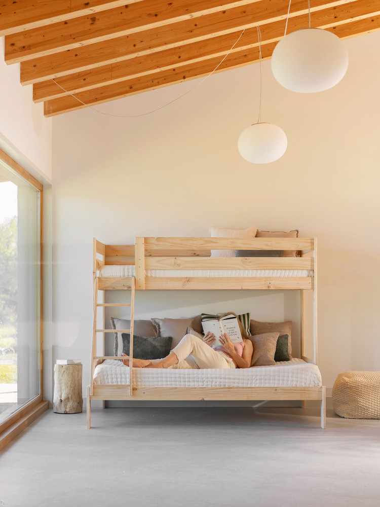 Letto a castello a 3 posti in legno da 90 e 140 | LUFE 2