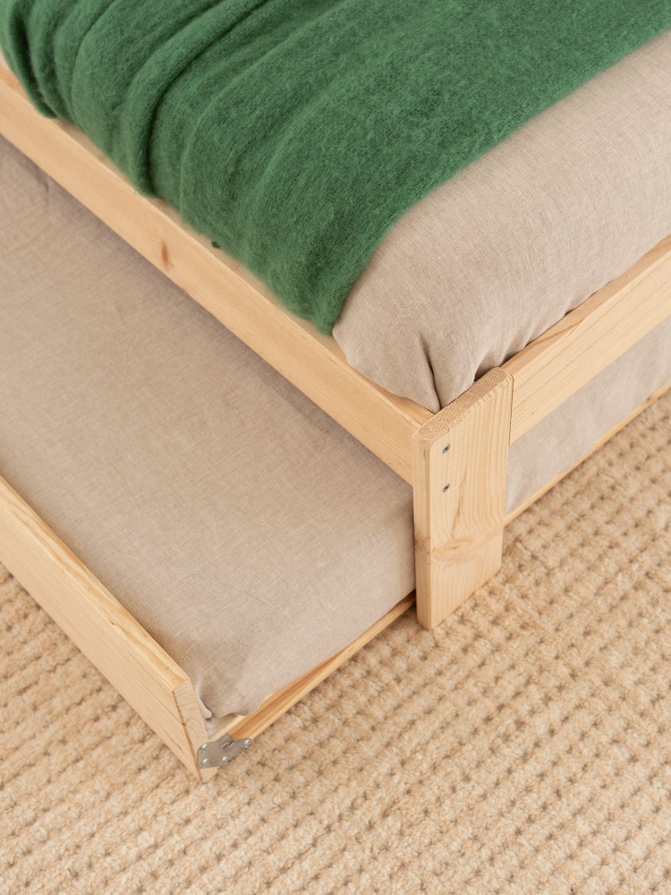Arrastre nido 90 cm en madera para cama individual | LUFE 2