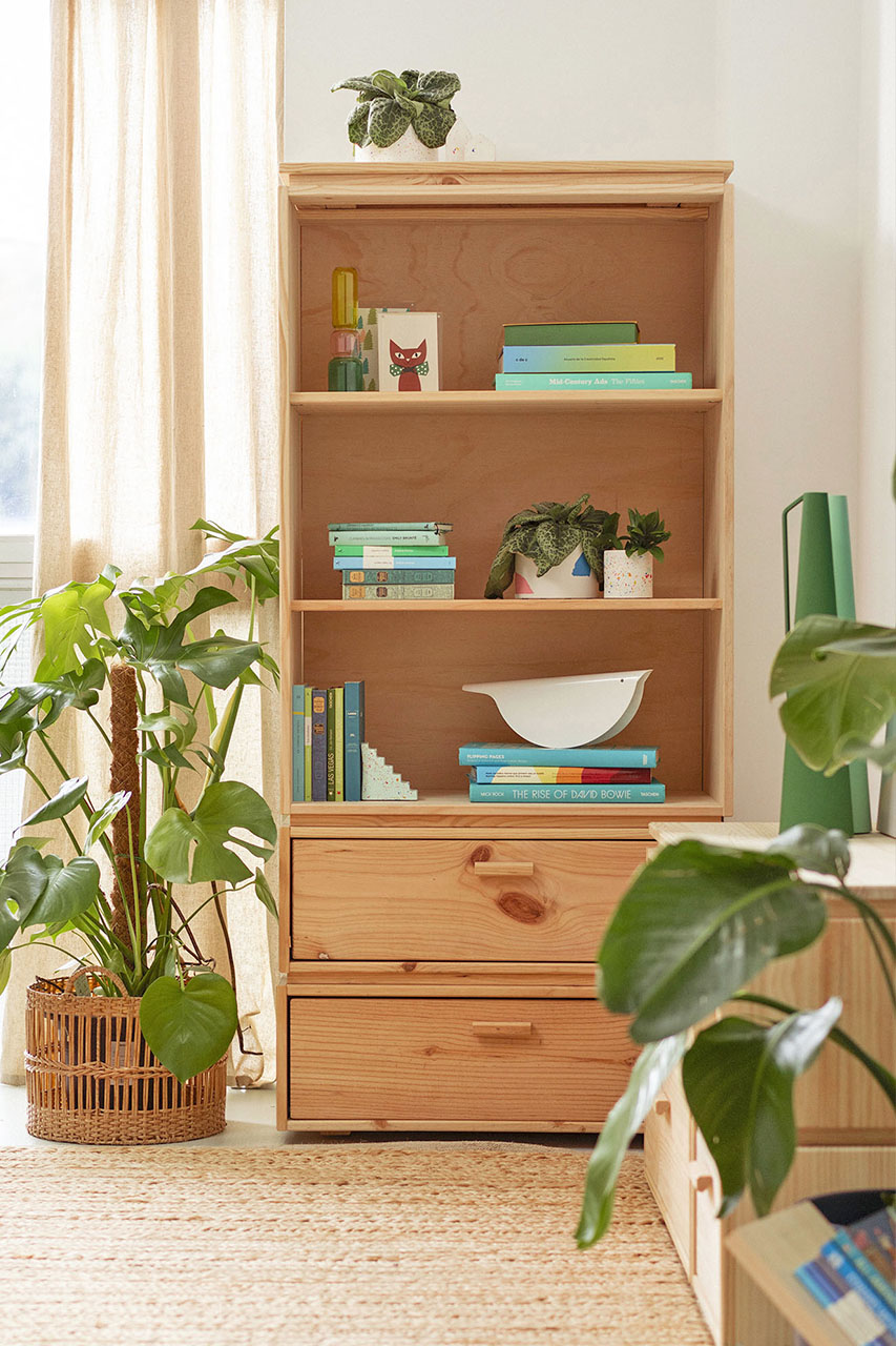 Imagen de ambiente 1 para:Estantería librería de madera natural