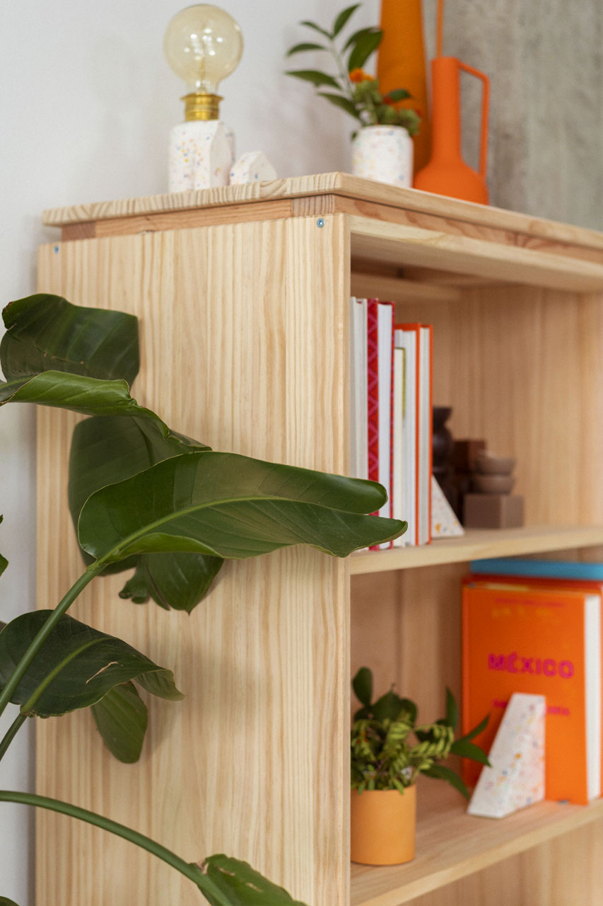 Imagen de ambiente 2 para:Estantería librería de madera natural